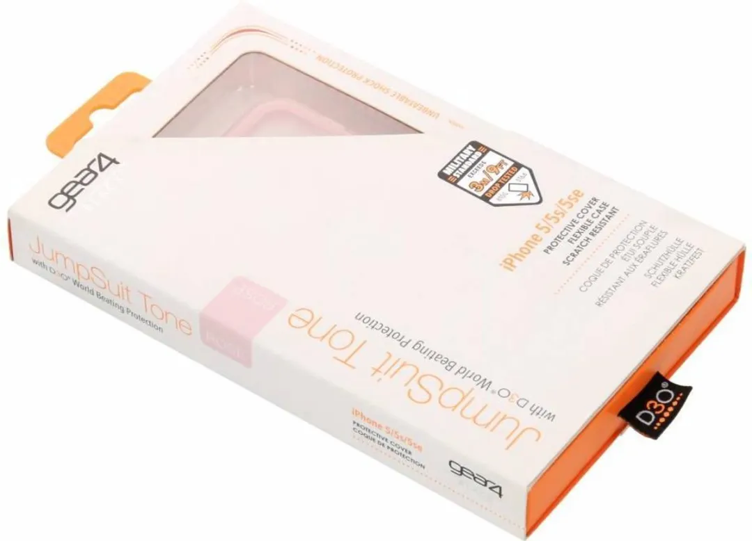 Gear4 Black D3O JumpSuit Backcover - iPhone 5/5s/SE - Roze/Transparant