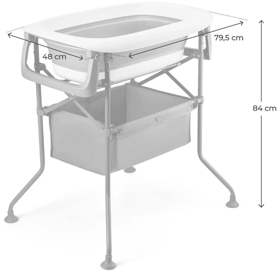 KinderKraft Bubbly Badje met Verschoontafel - Grijs