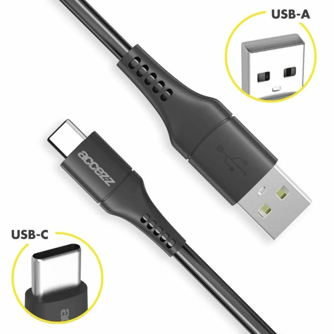 Accezz SH00003894 USB-C naar USB-A Kabel 2m - Zwart