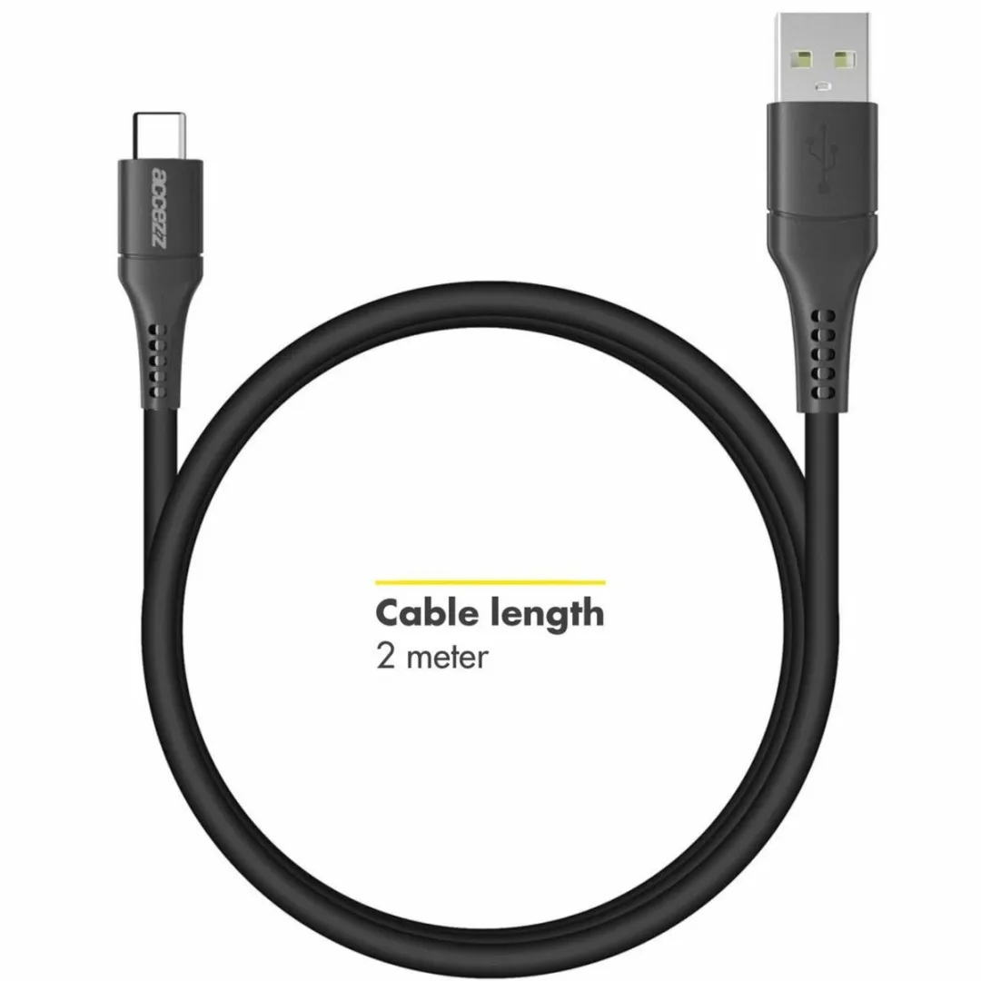 Accezz SH00003894 USB-C naar USB-A Kabel 2m - Zwart