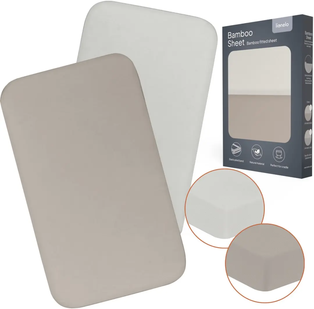 Lionelo Bamboe Lakenset 2-delig 80x42cm - Grijs