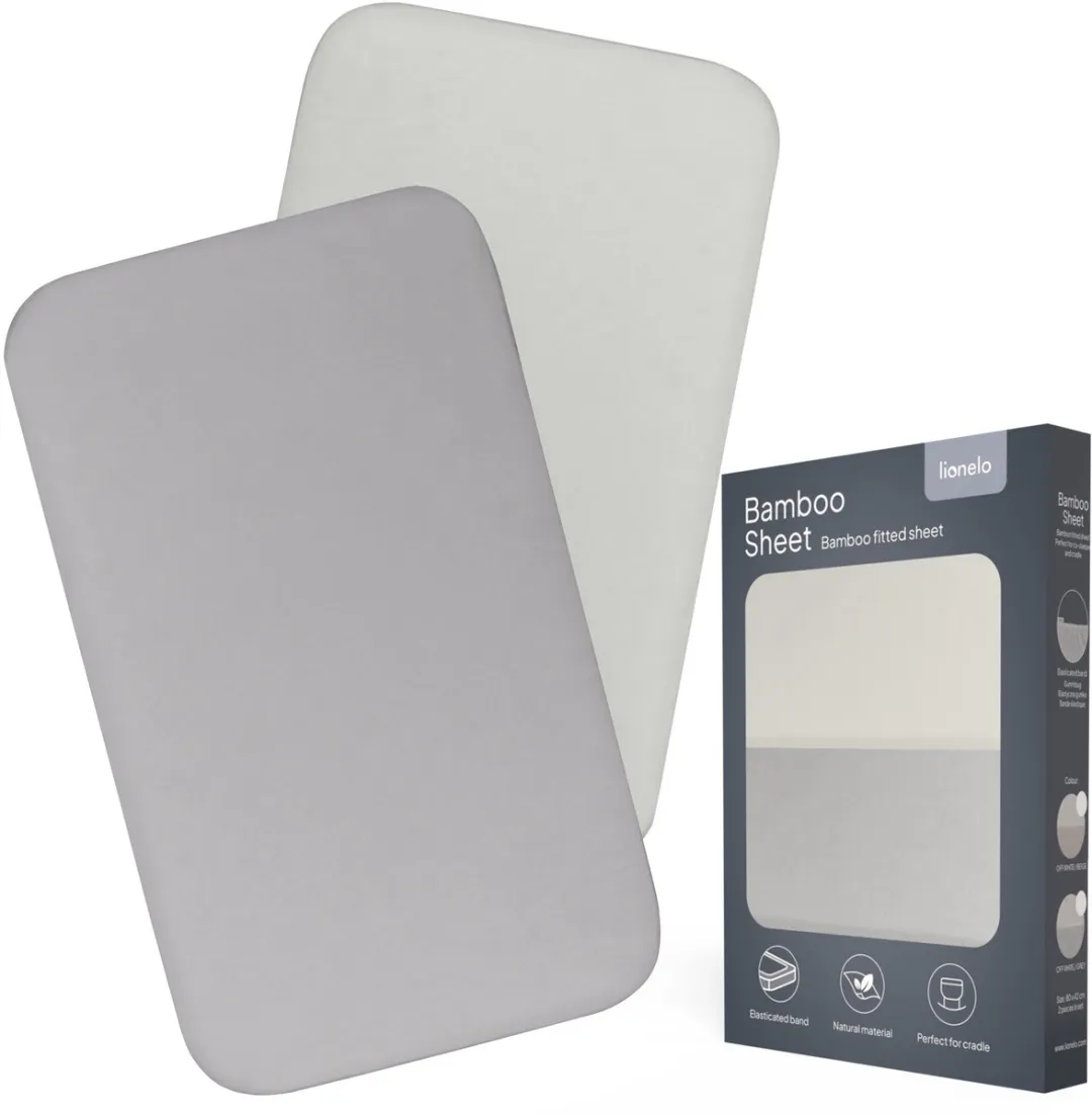 Lionelo Bamboe Lakenset 2-delig 80x42cm - Grijs