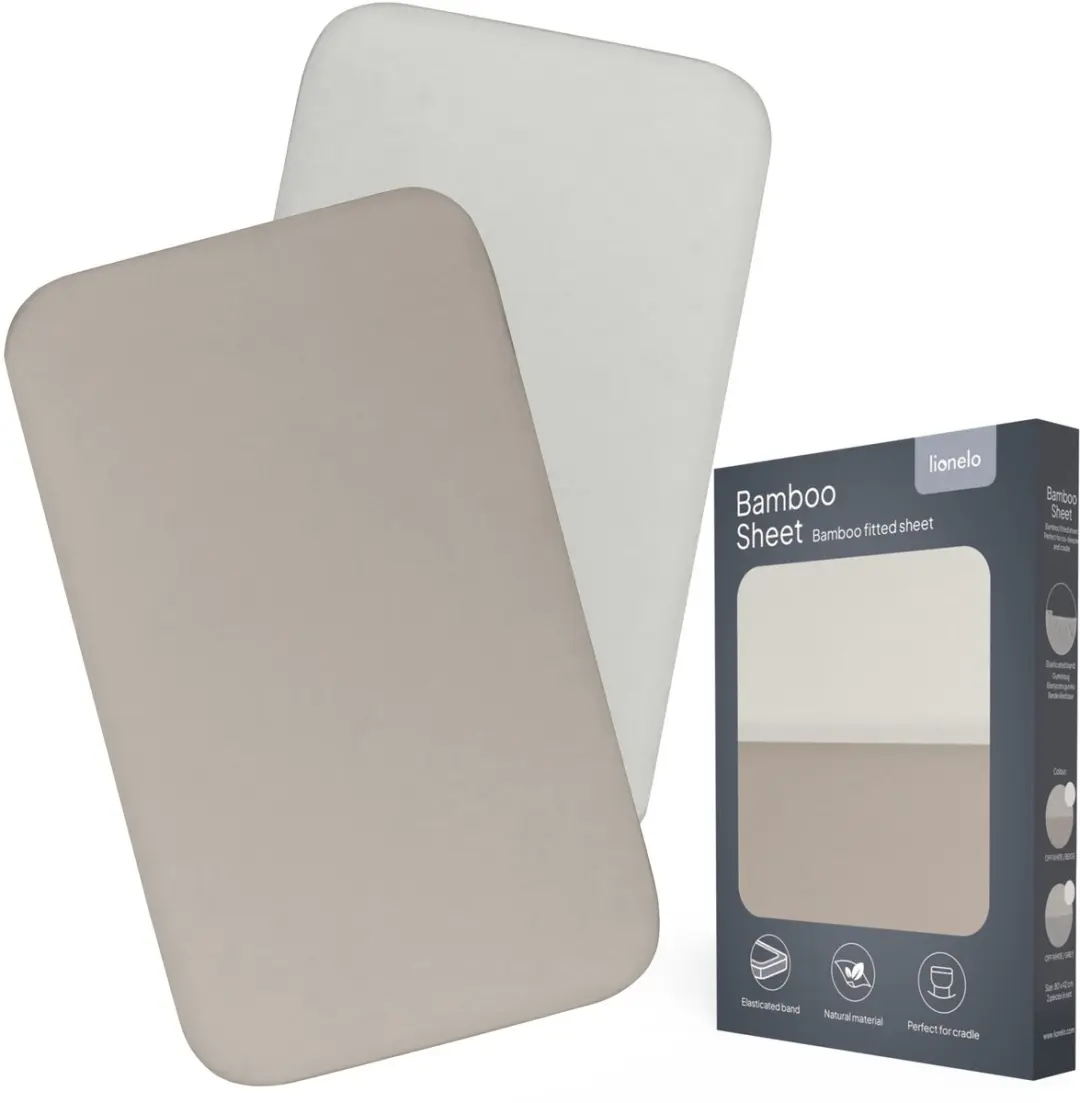 Lionelo Bamboe Lakenset 2-delig 80x42cm - Grijs