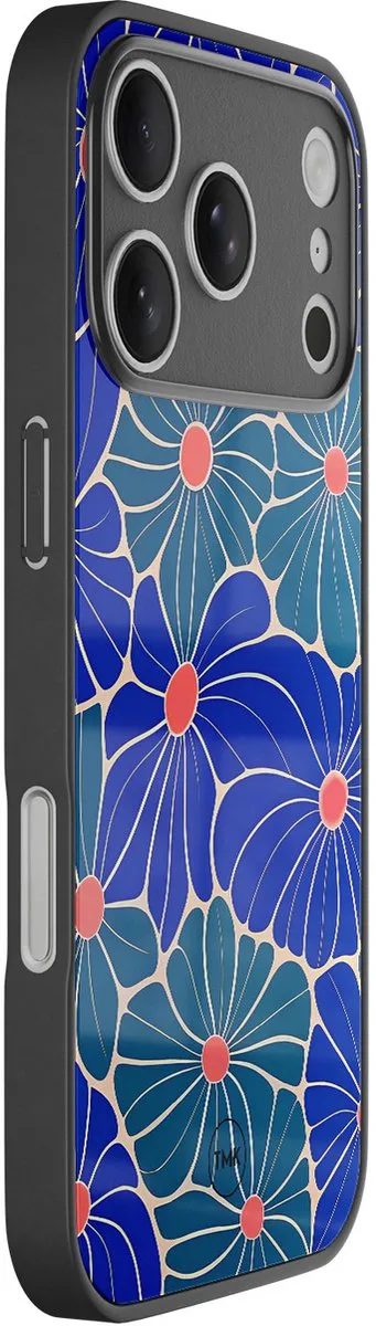 Casevibes iPhone 17 Pro Max Hoesje - Indigo Bloemen - TPU Bruin