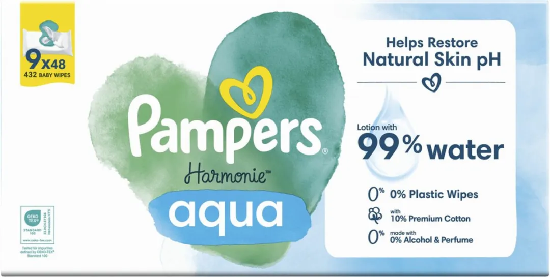 Pampers Billendoekjes Harmonie Aqua - 432 Stuks