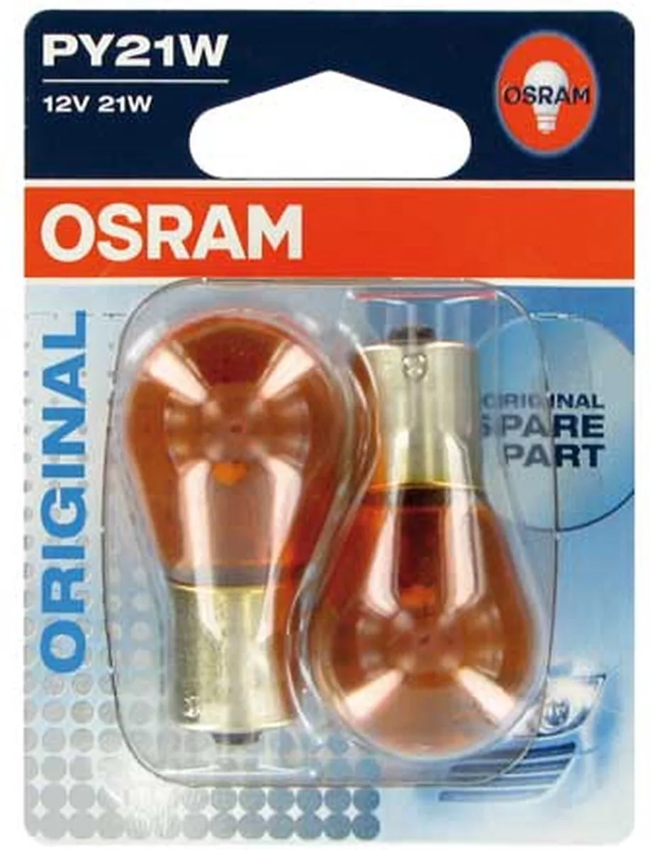 Osram Original Halogeenlamp BAU15S 12V/21W - 2 Stuks - Amber