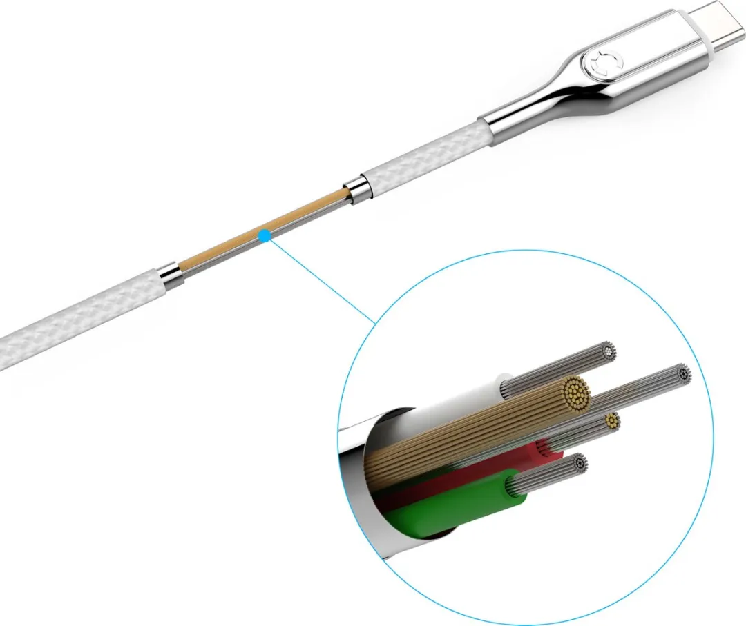 Cygnett Armoured Braided USB-C to USB-C Kabel 1m - Wit