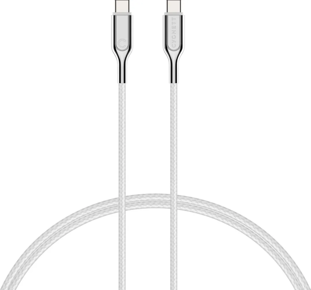 Cygnett Armoured Braided USB-C to USB-C Kabel 1m - Wit