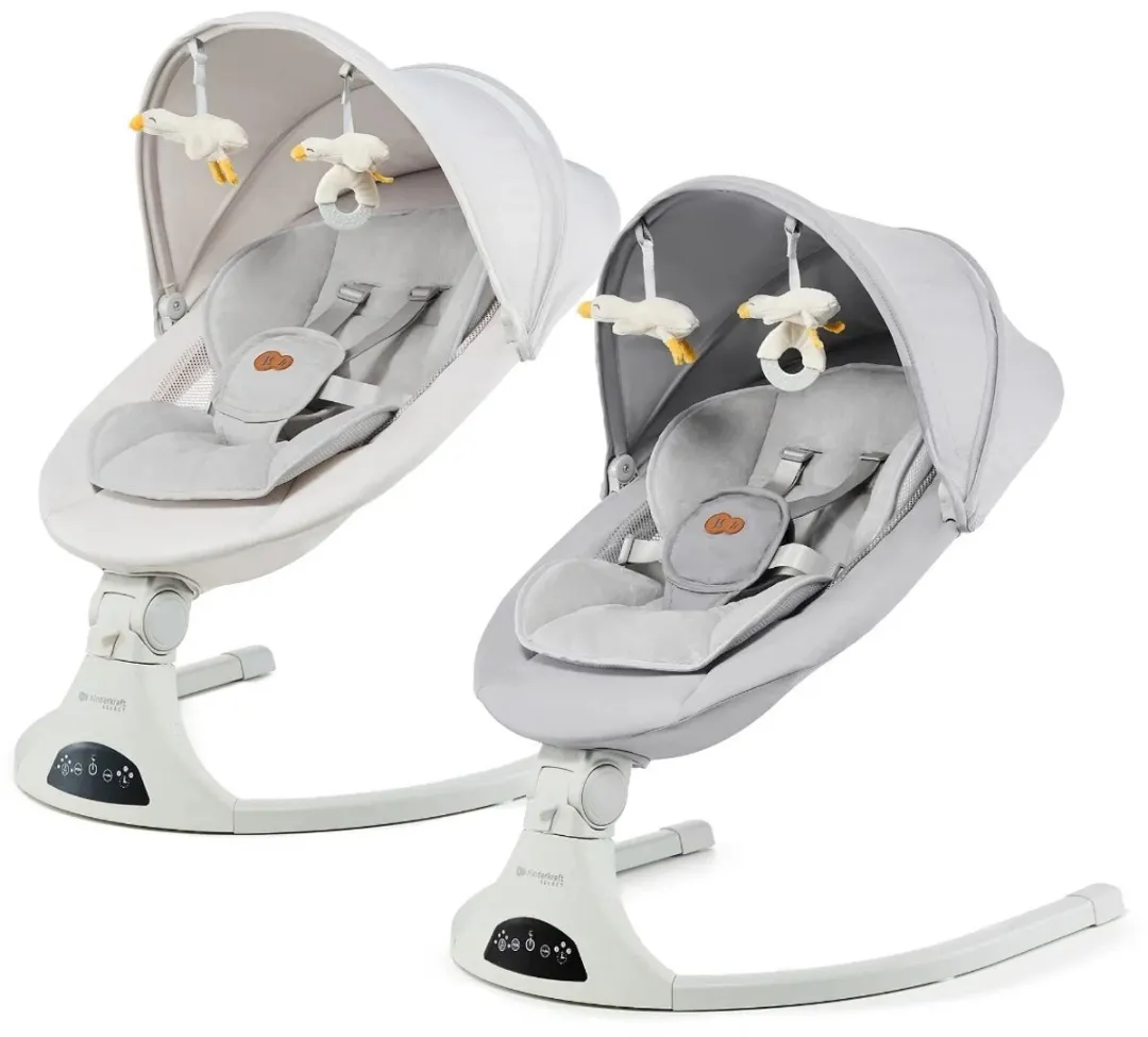 KinderKraft TULSY Elektrische Wipstoel & Ligstoeltje - 5 Schommelniveaus - Beige