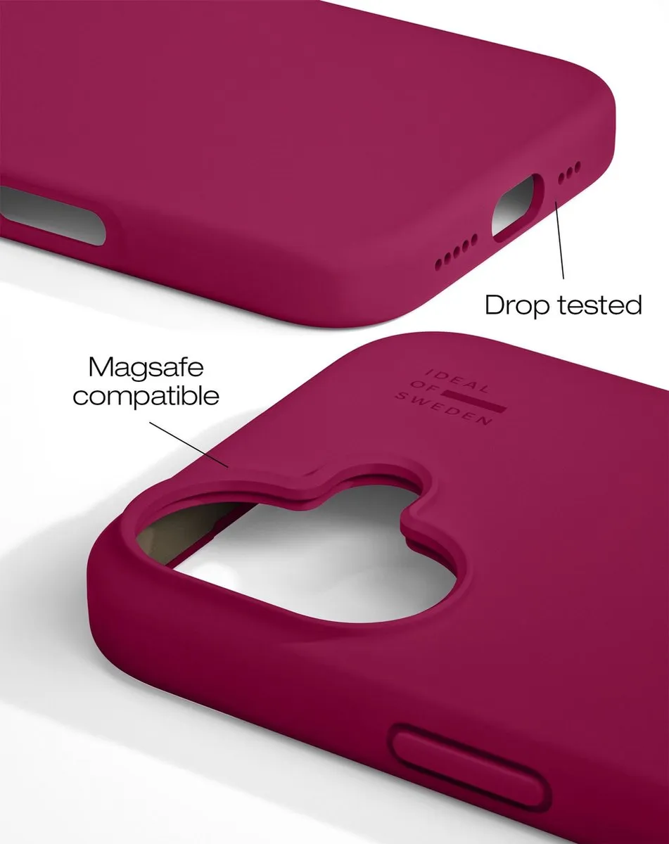 iDeal of Sweden Silicone Case iPhone 16 Plus - Cranberry - MagSafe