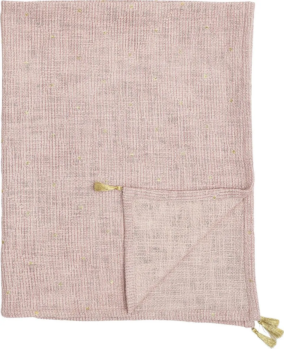 Bloomingville Plaid Balder Throw - Rose Cotton
