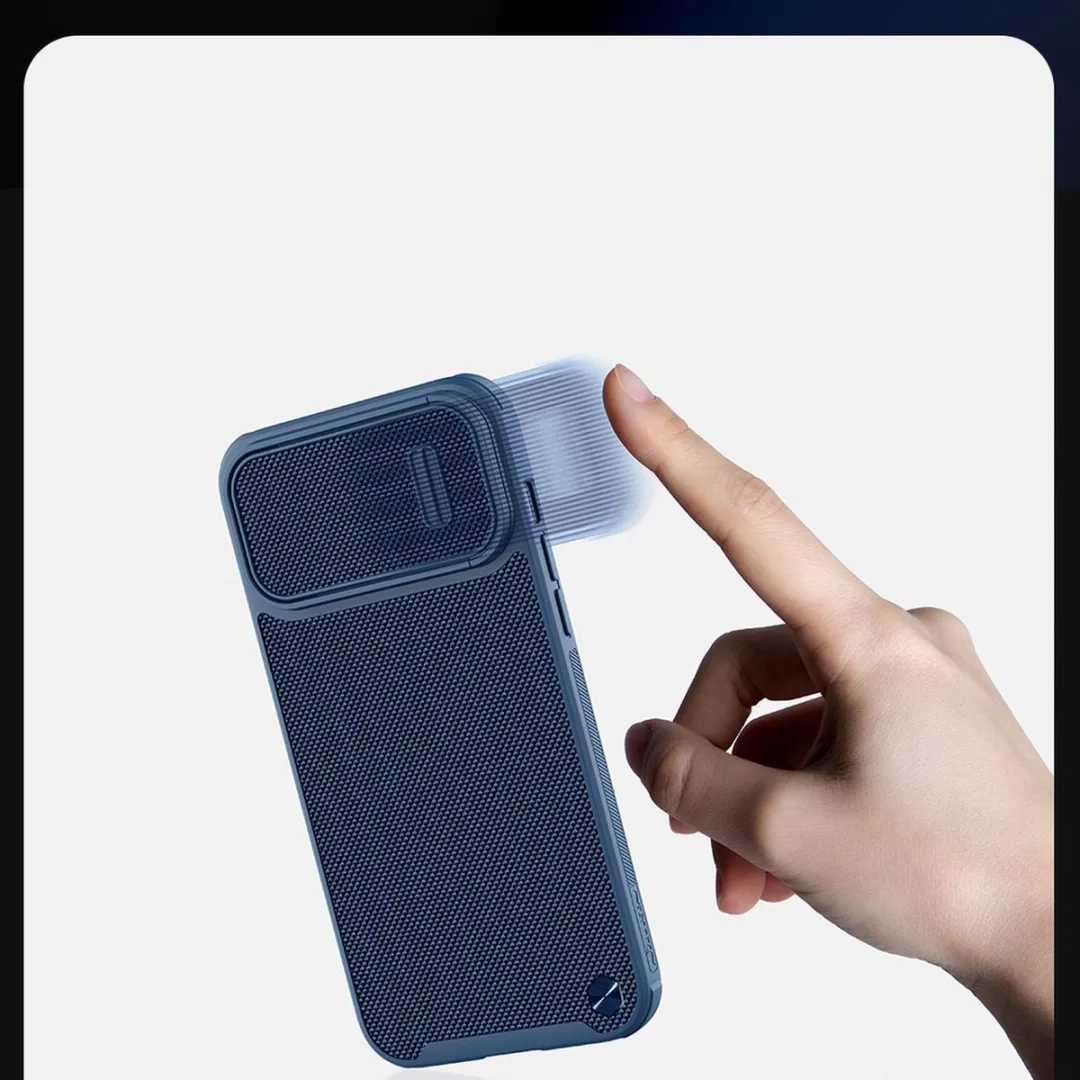 Nillkin Textured S Case iPhone 14 Pro - Blauw - 1 Pasje - afbeelding 2 van 6