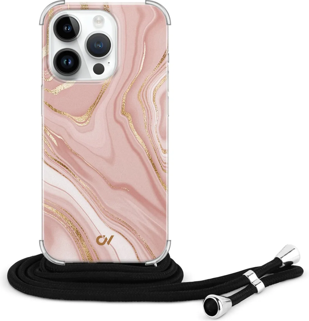 Casevibes Telefoonhoesje iPhone 14 Pro Rose Marble C/14P/UV/004