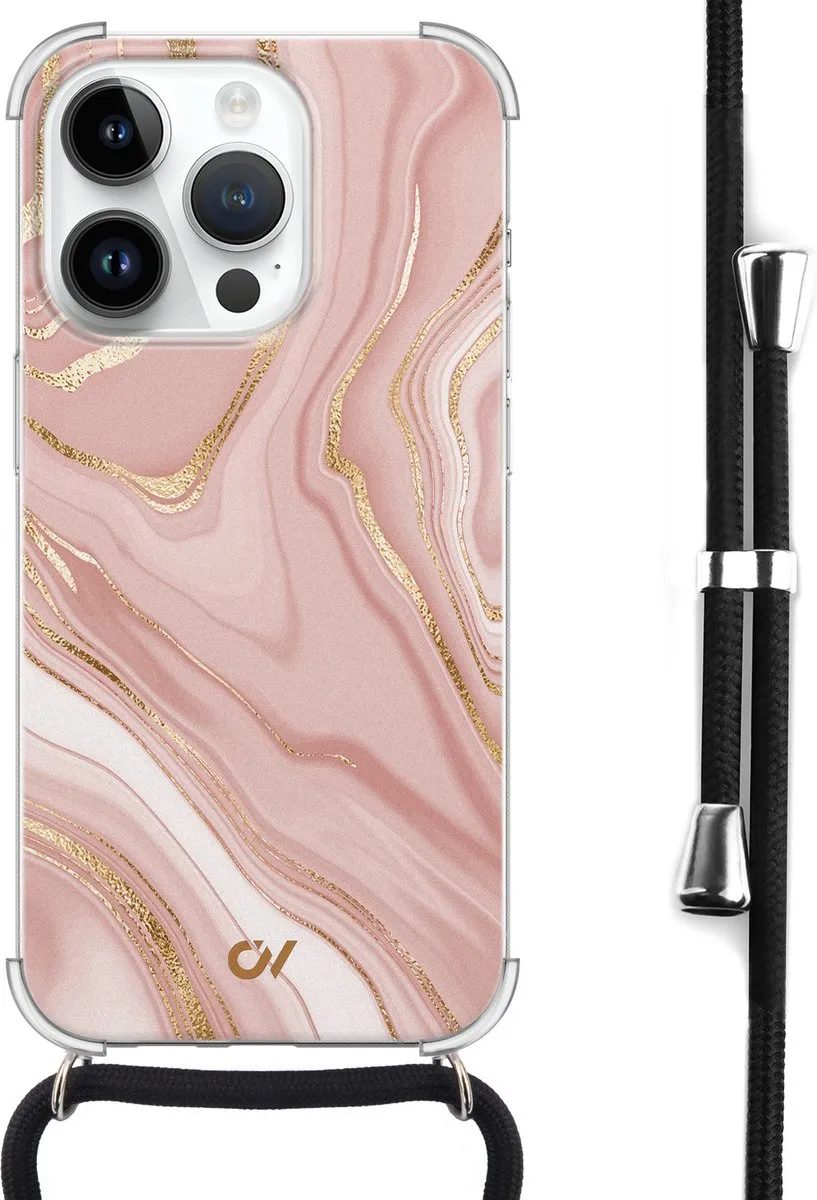 Casevibes Telefoonhoesje iPhone 14 Pro Rose Marble C/14P/UV/004