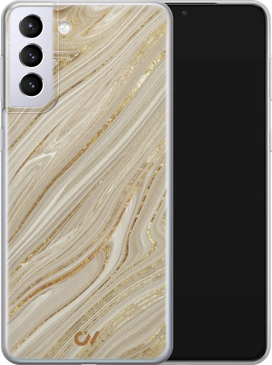 Casevibes Hoesje Samsung Galaxy S21+ Golden Marble - Goud