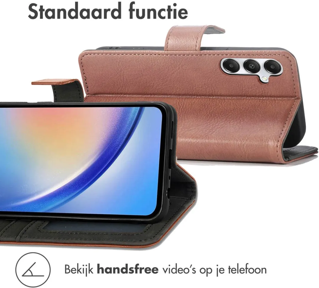 imoshiion Hoesje Samsung Galaxy A35 - 3 Pasjes - Bruin - afbeelding 5 van 6