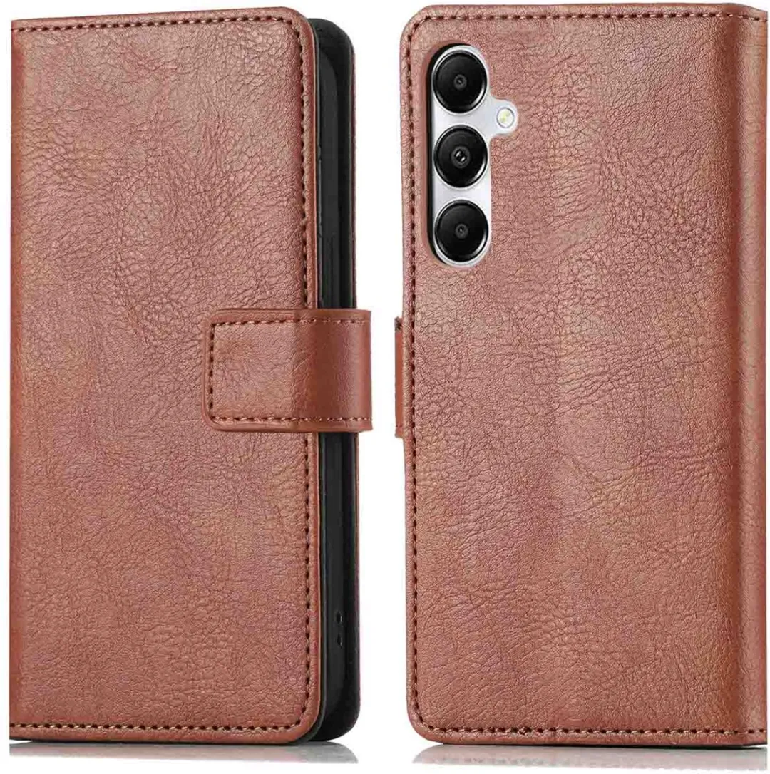 imoshiion Hoesje Samsung Galaxy A35 - 3 Pasjes - Bruin