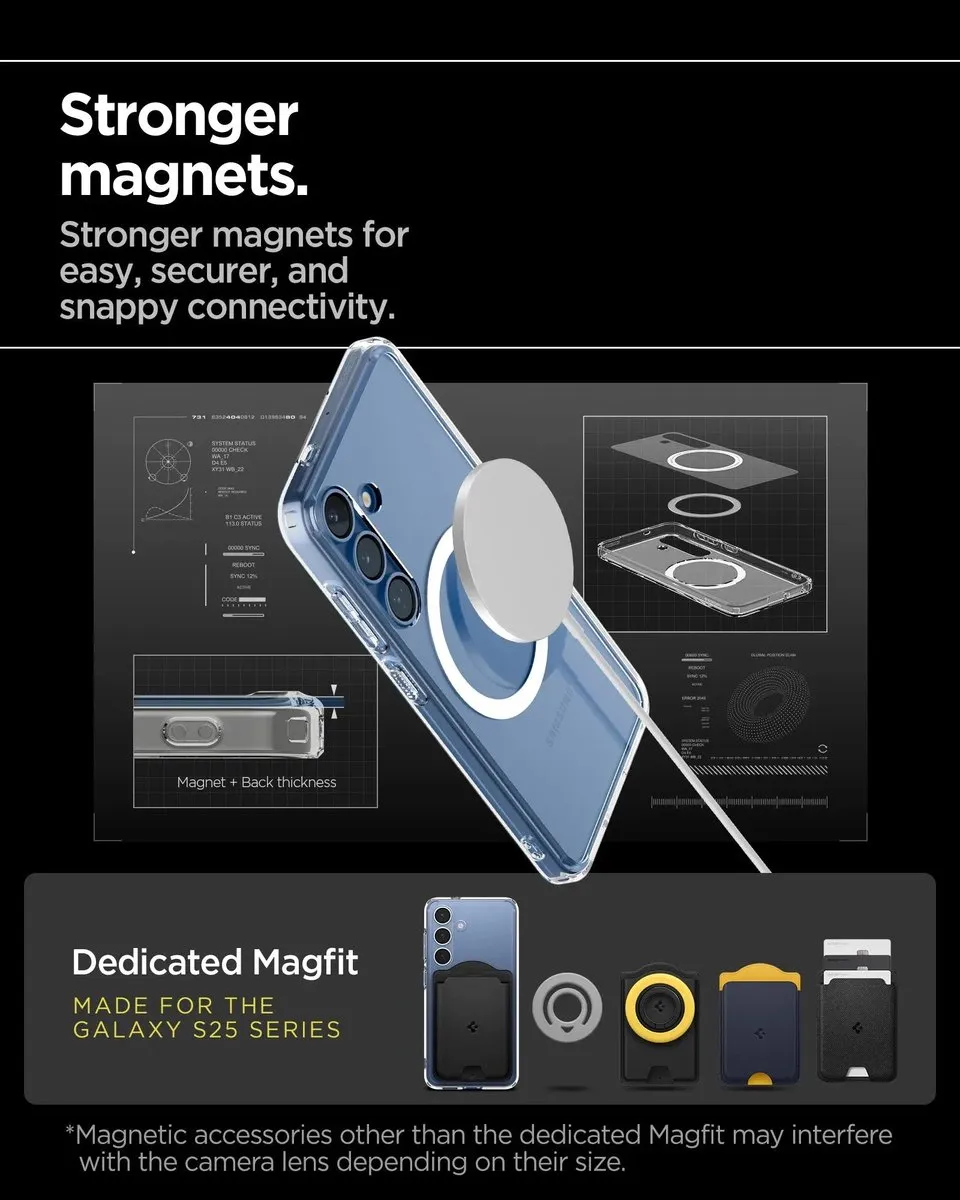 Spigen Crystal Hybrid MagFit ACS08922 Hoesje - Samsung Galaxy S25 - Wit