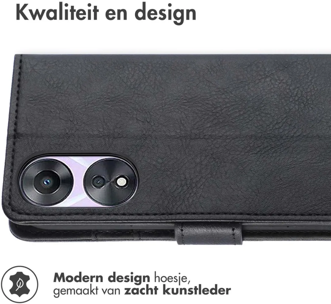 Imoshion Hoesje Oppo A58 Luxe Bookcase - 3 Stuks - Zwart