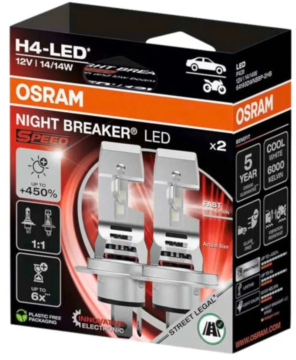 Osram Night Breaker Speed LED H4 64193DWNBSP-2HB Set - 2 Stuks