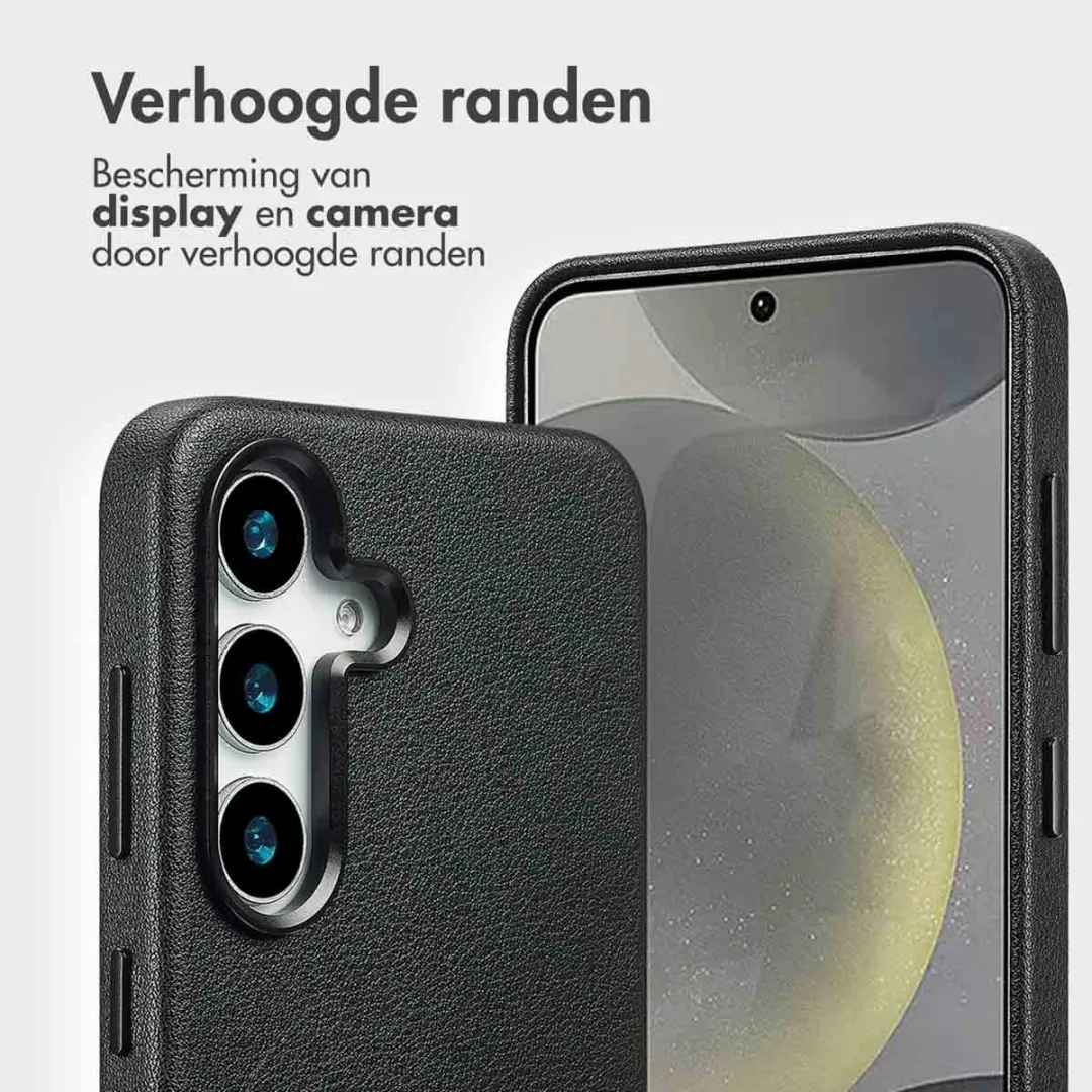 Accezz Galaxy S25 Leather Bookcase Hoesje 3 Pasjes - Zwart