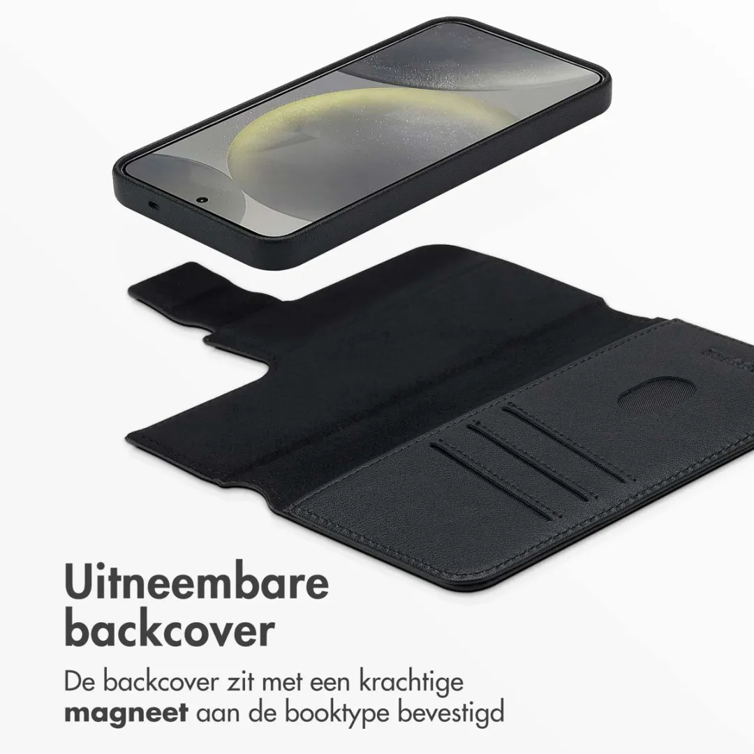 Accezz Galaxy S25 Leather Bookcase Hoesje 3 Pasjes - Zwart