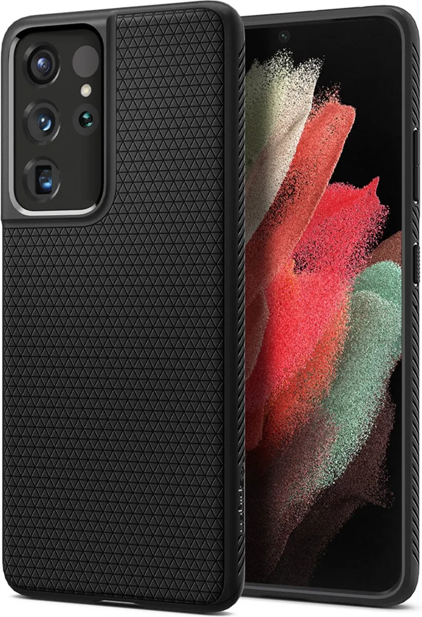 Spigen Liquid Air ACS02350 Hoesje - Samsung Galaxy S21 Ultra - Zwart