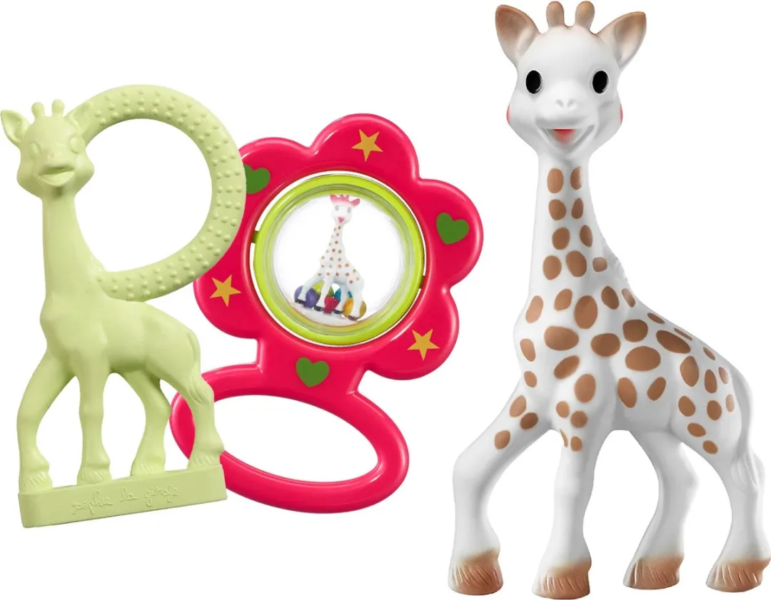 Sophie de Giraf Cadeauset - Rood Rammelaar & Bijtring - 4-delig