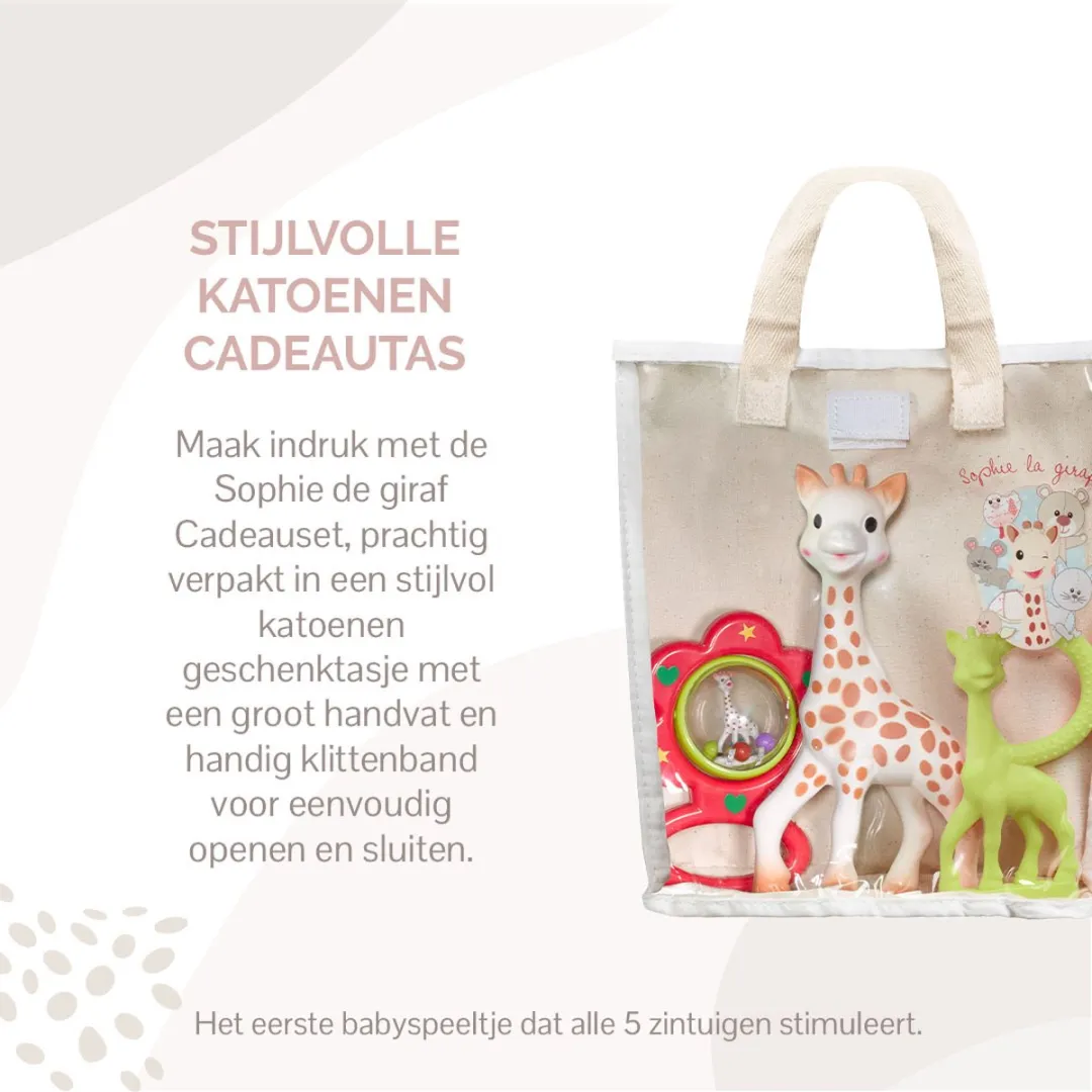 Sophie de Giraf Cadeauset - Rood Rammelaar & Bijtring - 4-delig