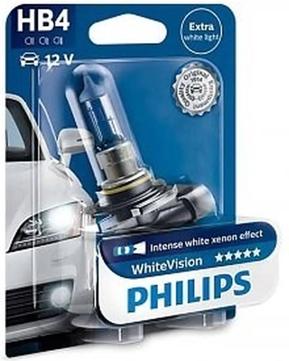 Philips 9006WHVB1 Halogeenlamp WhiteVision 55W - Wit