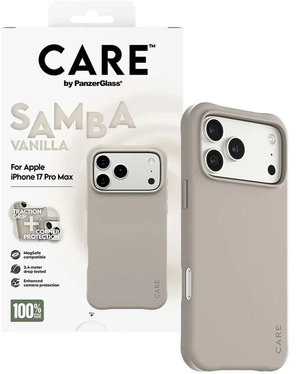 PanzerGlass Case Care Samba MagSafe iPhone 17 Pro Max - 1 Pasje - Zwart
