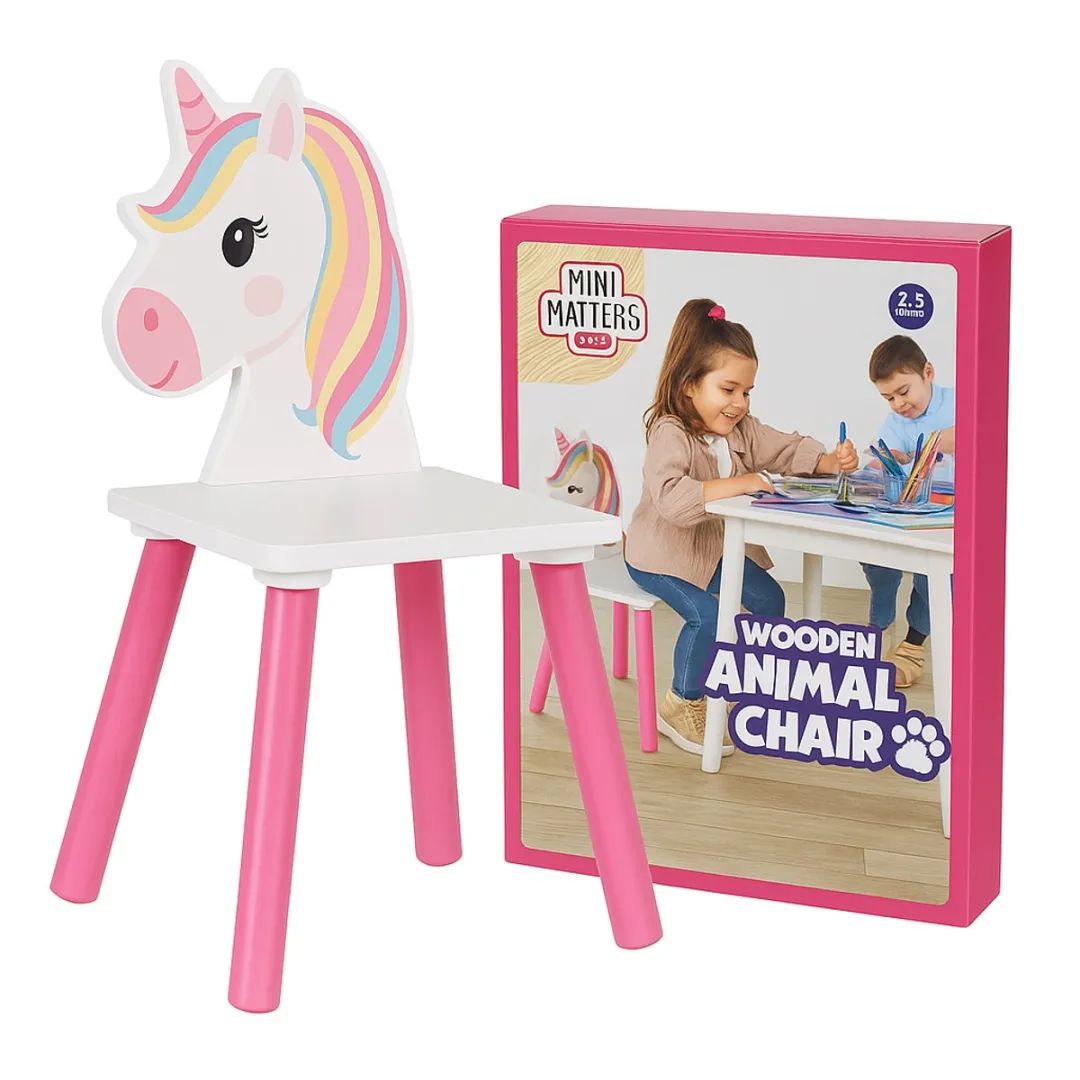 Titel: Mini Matters Houten Kinderstoel – Animal Chair Eenhoorn – 2-5 jaar