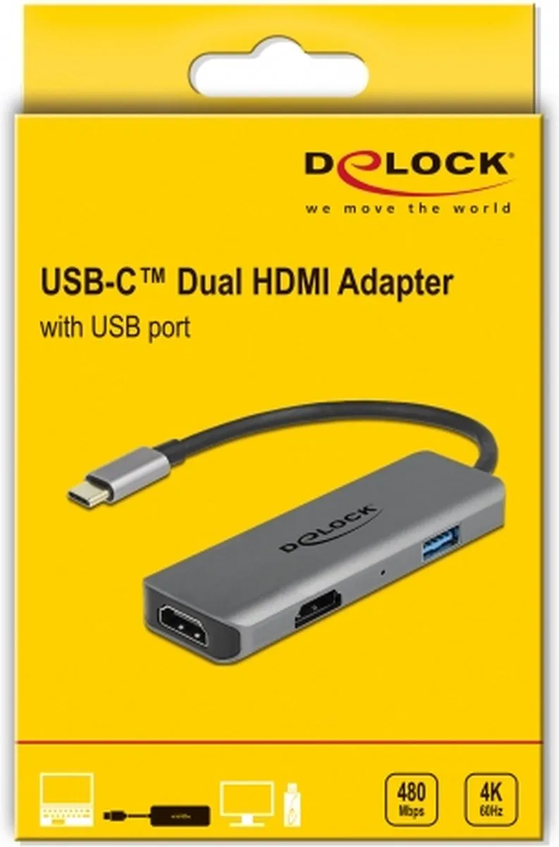Delock 87780 USB-C HDMI-adapter 4K60Hz - Grijs