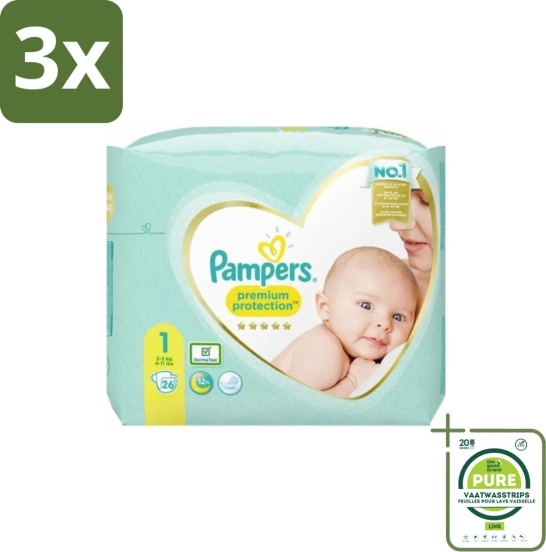 Pampers Premium Protection Maat 1 Luiers