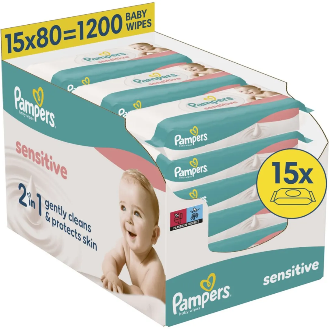 Pampers Sensitive Billendoekjes 15x80 - 1200 Stuks