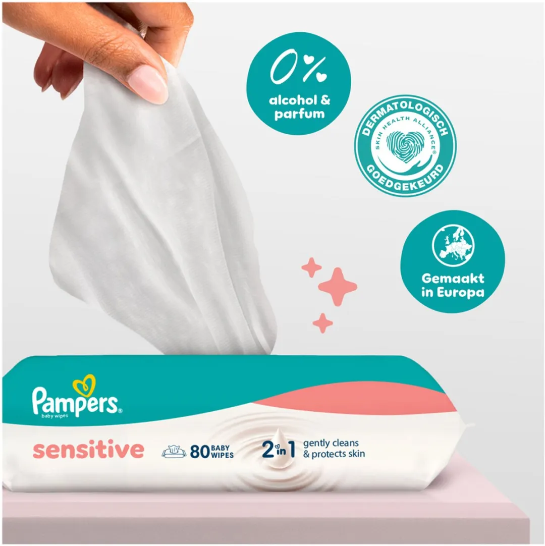 Pampers Sensitive Billendoekjes 15x80 - 1200 Stuks