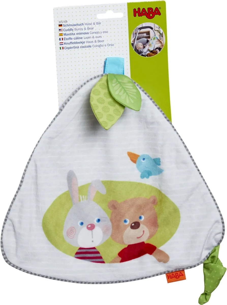 Haba Knuffeldoekje Haas en Beer 21,5x26,5cm Multicolor