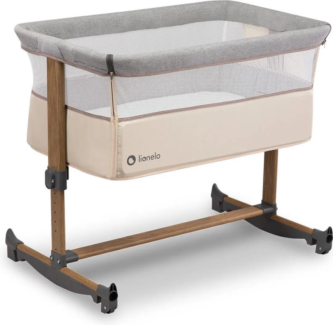 Lionelo Leonie 3-in-1 Babybed + Co-Sleeper Beige - Opvouwbaar met wielen
