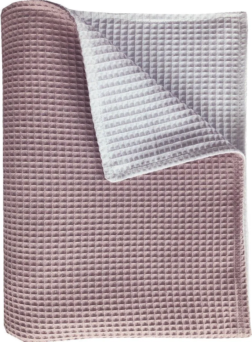 BINK Bedding Wiegdeken Pique 75x100cm - Oudroze/Wit