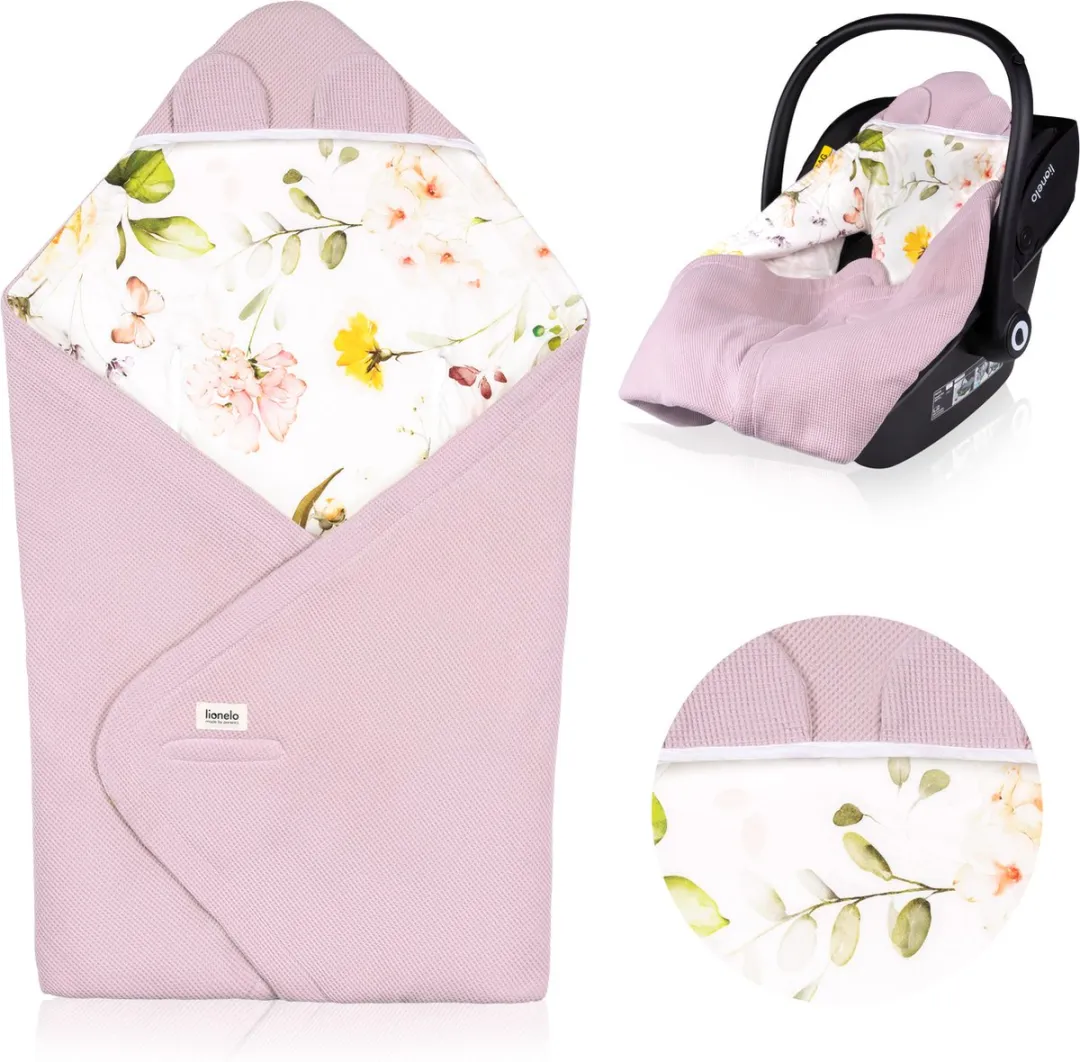 Lionelo Travel Swaddle Blanket 90x90cm Roze