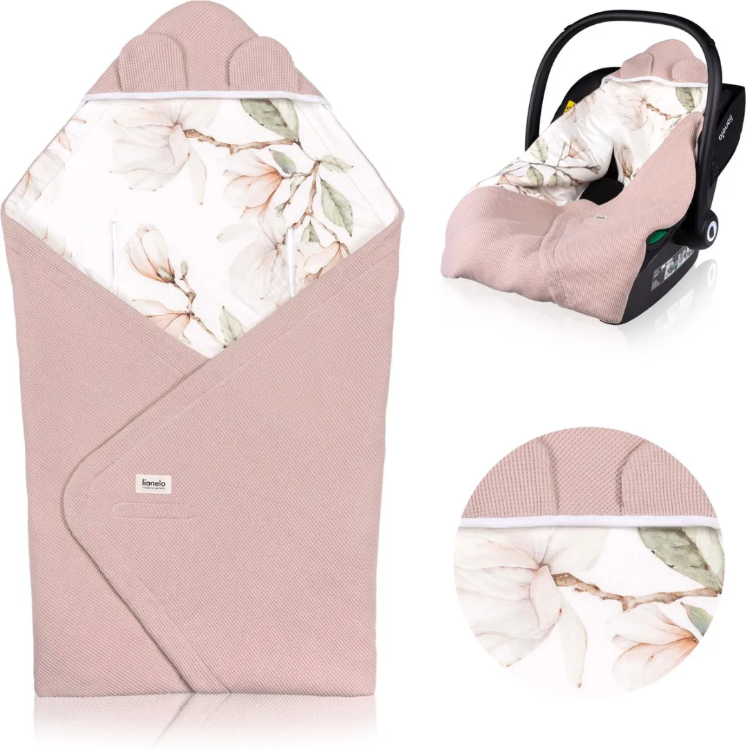 Lionelo Travel Swaddle Blanket 90x90cm Roze - TOG 2.5