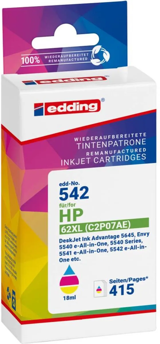 edding 18-542 Inktcartridge - Cyaan/Magenta/Geel