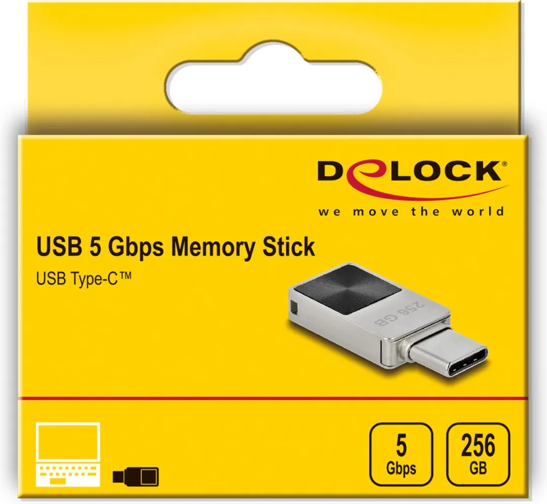 Delock 54009 USB Flash Drive 256GB Type-C - Zwart/Grijs - afbeelding 4 van 6