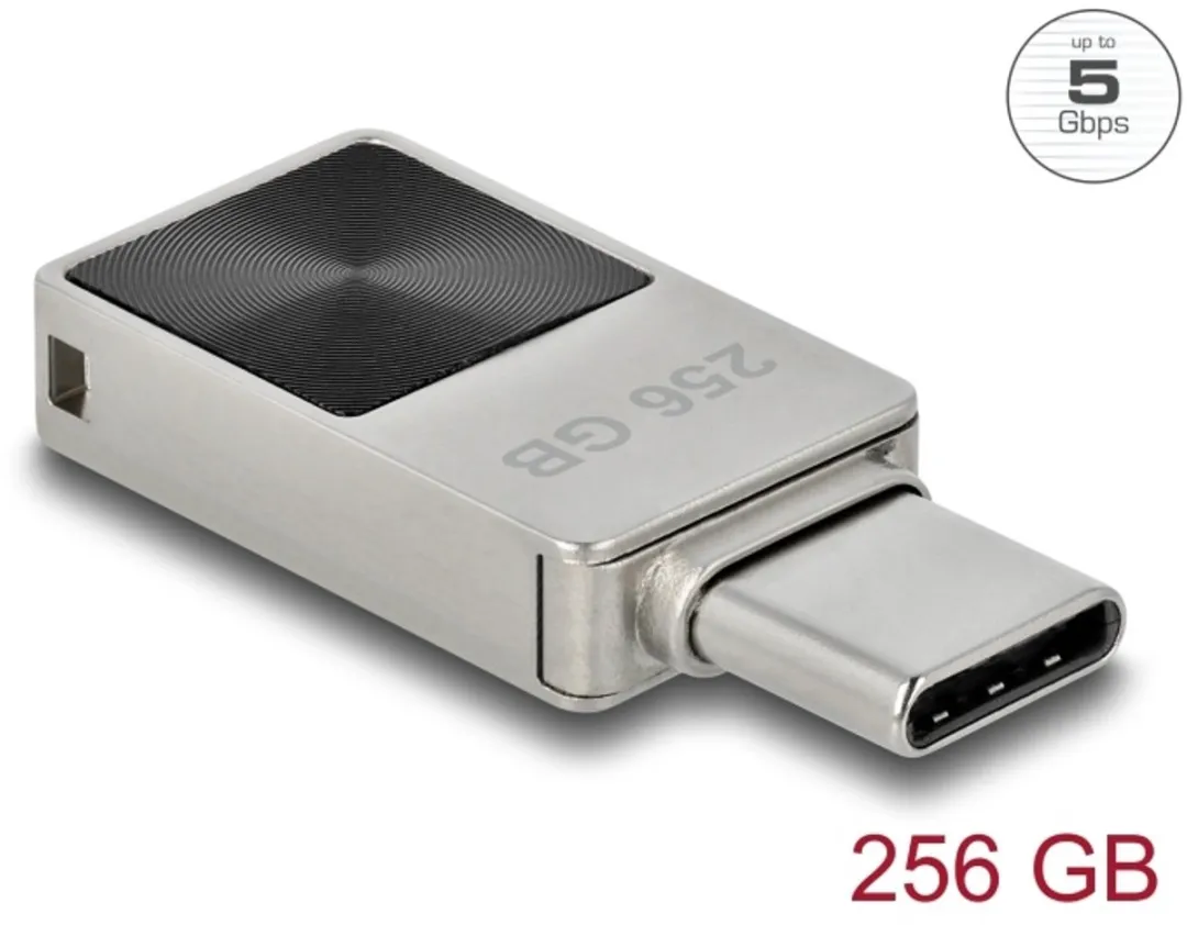 Delock 54009 USB Flash Drive 256GB Type-C - Zwart/Grijs - afbeelding 6 van 6