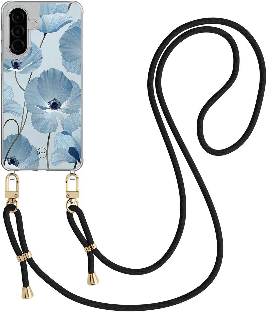 Casevibes A56 Telefoonhoesje - Bloemenveld Blauw - Met Koord