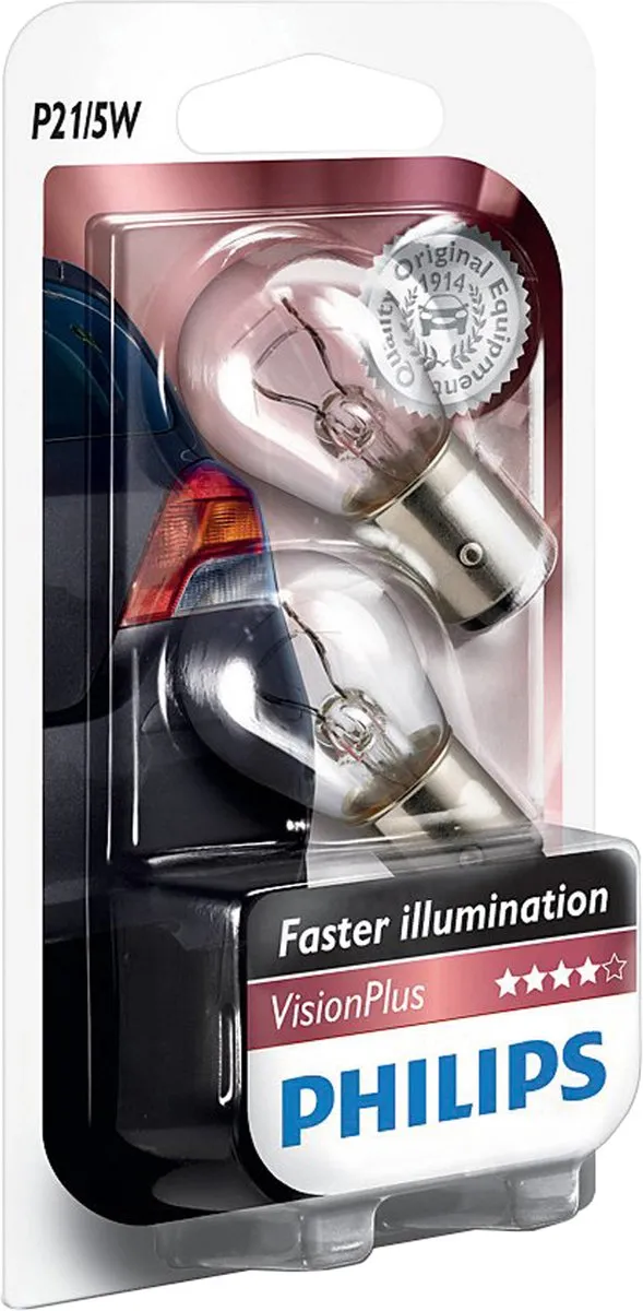 Philips Visionplus P21/5W 12V Binnenverlichting - 2 Stuks - afbeelding 6 van 6