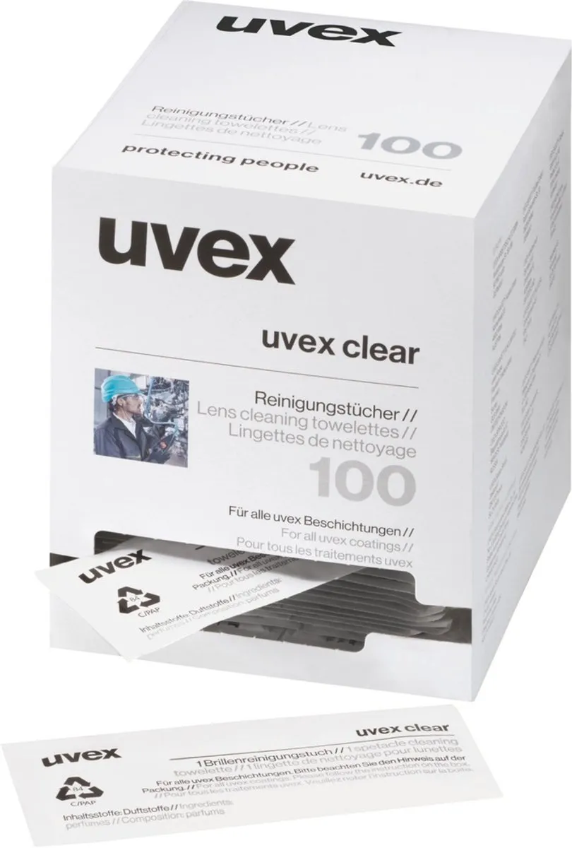 Uvex 9963005 Brilreinigingsdoekjes - 100 Stuks