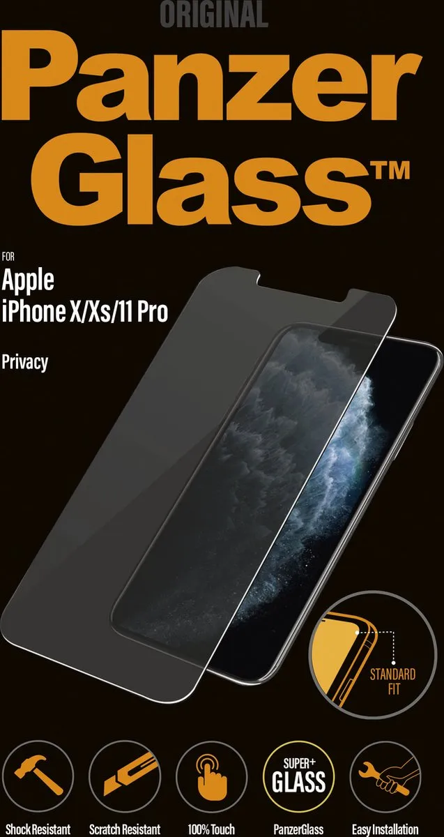 PanzerGlass Standard Fit iPhone X Screenprotector - Privacy - 1 Stuk