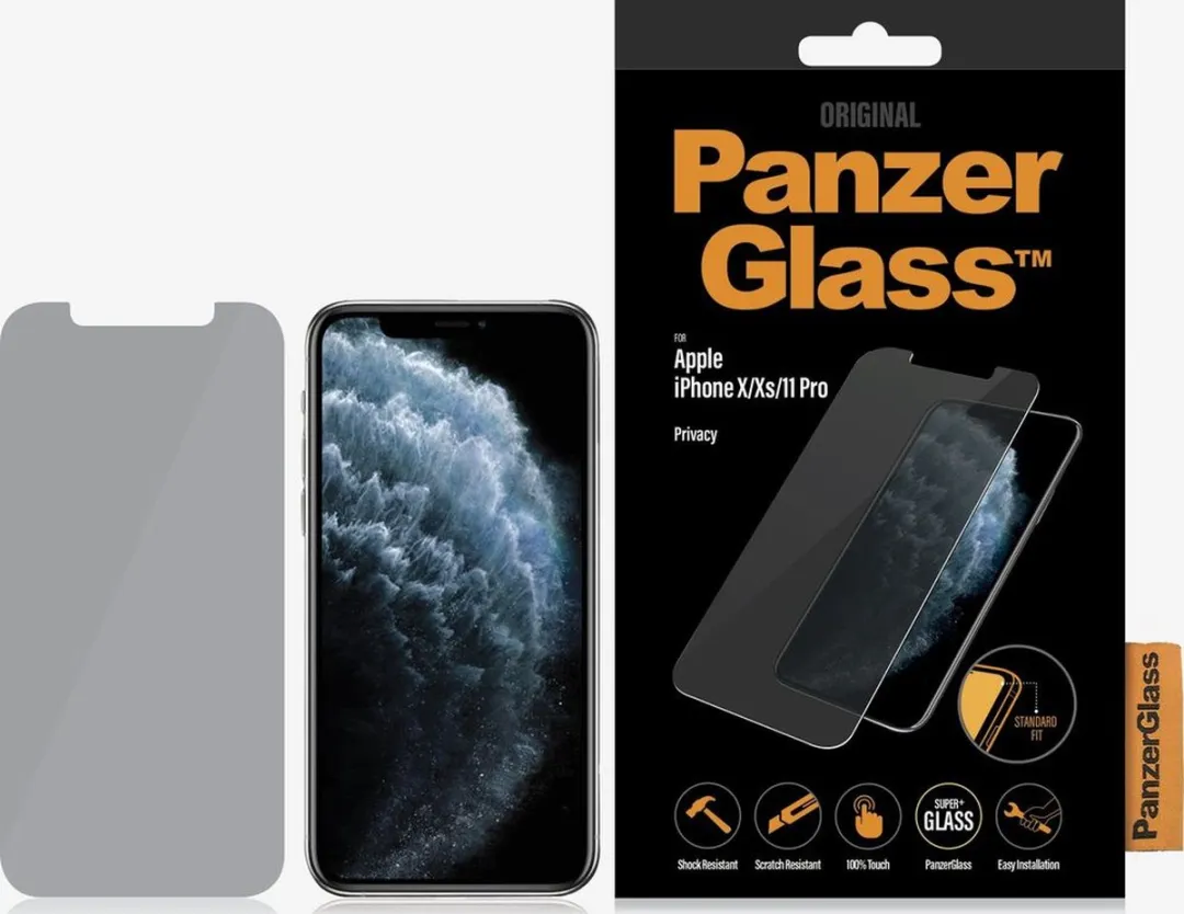 PanzerGlass Standard Fit iPhone X Screenprotector - Privacy - 1 Stuk - afbeelding 6 van 6