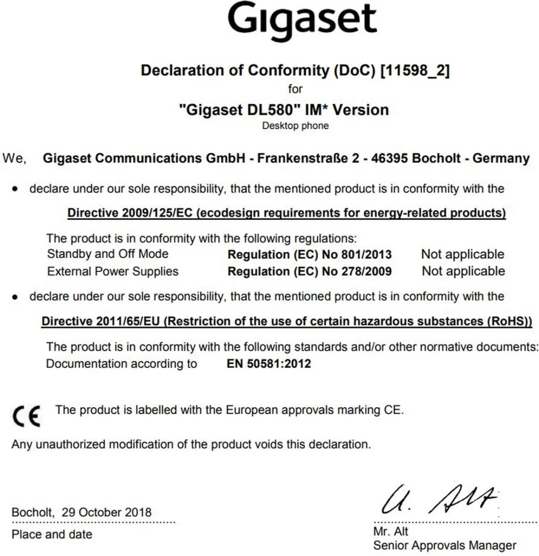 Gigaset DL580 Vaste Telefoon - 4 Handsets - Zwart